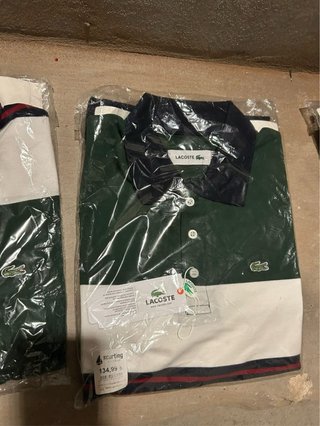 Polo Lacoste Verde y Blanco