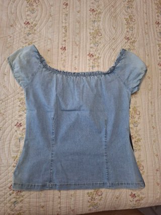 Blusa vaquera escote cuadrado