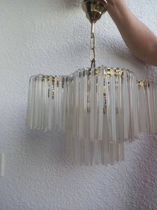 Lámpara Techo Cristal y Metal Dorada 50x40cm