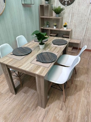 Mesa 140cm + 4 Sillas Nórdicas