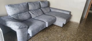 Sofá modular gris tela