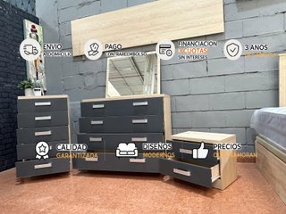 Pack Dormitorio Matrimonial JENI - Madera de Calidad