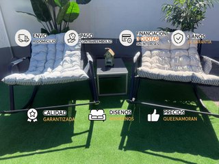 Nueva Silla Mecedora Tumbona Beige.