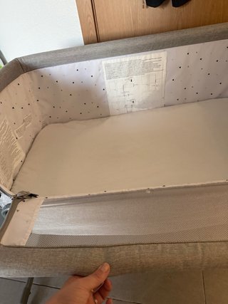 Cuna colecho Kinderkraft gris