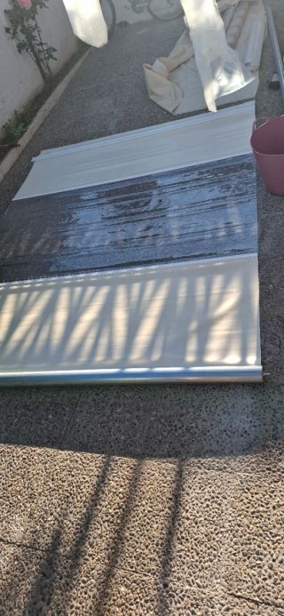 Tela de Toldo Beige y transparente