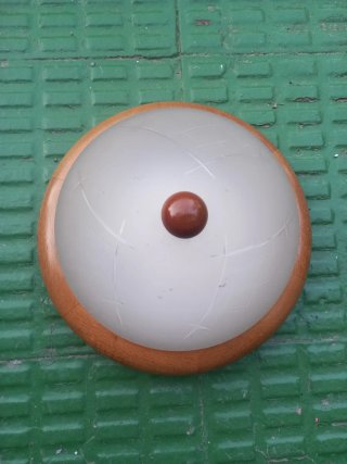Lámpara de techo madera y cristal 30cm