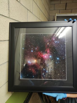 Lámina Marco Negro Espacio Estrellas