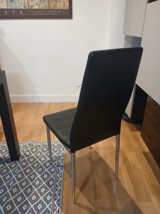 Juego de 4 sillas de comedor negras