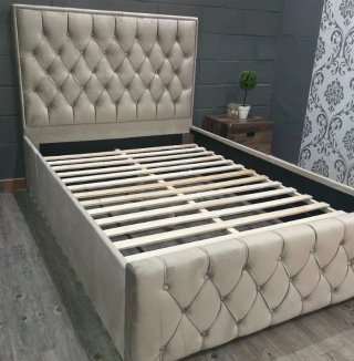 Cama Matrimonio 135cm Terciopelo Beige
