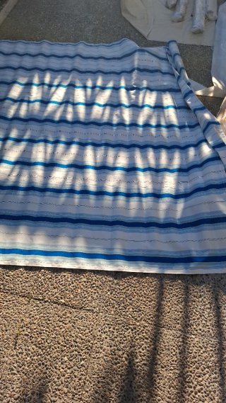 Tela de Toldo Rayas Azul y Blanco