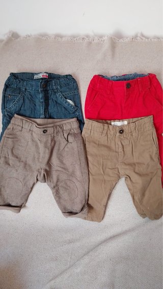 Lote 4 pantalones bebé 3-6 meses Perfecto estado