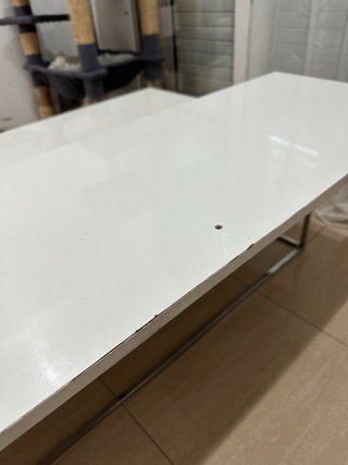 Mesa centro elevable blanca metal y madera