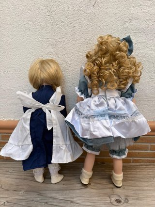 Pareja Muñecas Porcelana vintage años 90