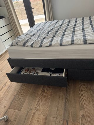 Cama IKEA IDANÄS 160x200 gris oscuro