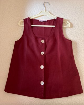 Camiseta tirantes Mango burdeos