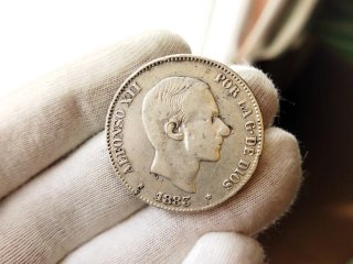 Moneda 50 centavos peso 1883 Alfonso XII Filipinas