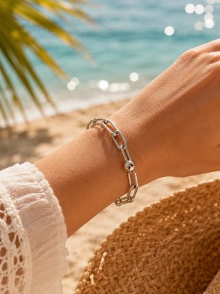 Pulsera eslabones y rayas