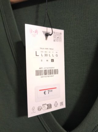 Camiseta Zara verde talla L