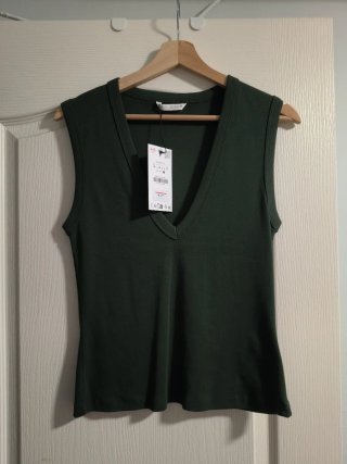 Camiseta Zara verde talla L