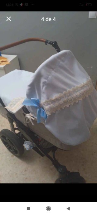 Carrito gemelar azul