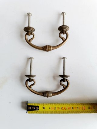 Pareja Tiradores Bronce Muebles Vintage