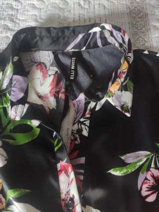 Vestido camisero raso estampado T L
