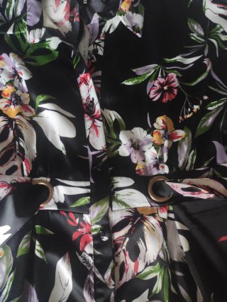Vestido camisero raso estampado T L