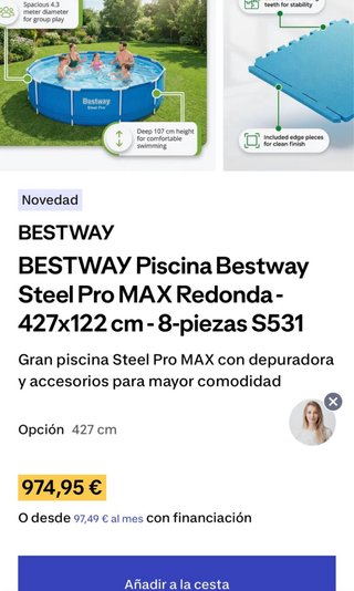 Piscina Bestway Steel Pro MAX Redonda 427x122