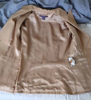 Traje Zara Basic chaqueta y pantalón camel