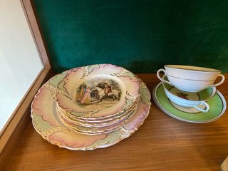 Conjunto Porcelana y Cristal Decorativo