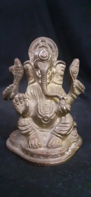 3 Figuras en bronce de Buda, Ganesha y Lakshmi.