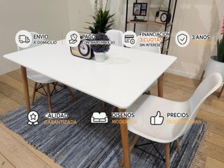 Mesa con 4 sillas nuevas de fábrica