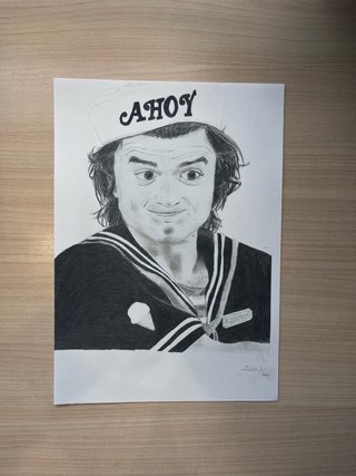 Steve Harrington dibujo grafito.