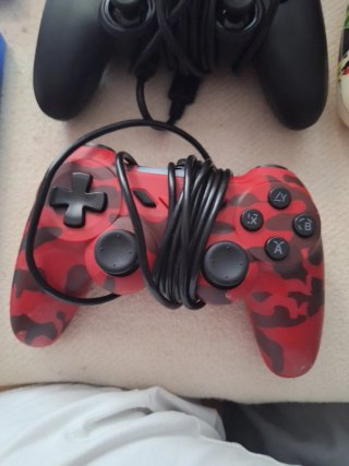 Mando PlayStation Rojo Camuflaje