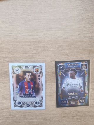 Cartas Fútbol Topps Neymar y Vinicius Jr.