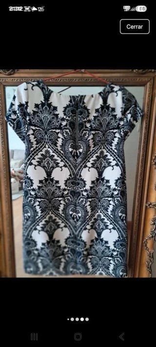 Vestido estampado blanco y negro