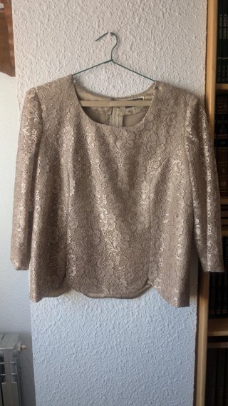 Conjunto Cheche Beige y Dorado