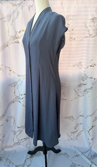 Vestido camisero fluido azul talla S