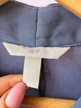 Vestido camisero fluido azul talla S