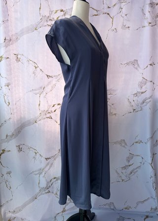 Vestido camisero fluido azul talla S