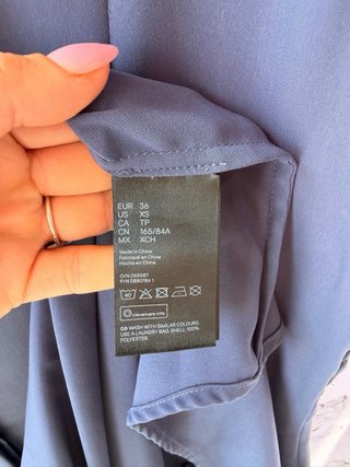 Vestido camisero fluido azul talla S