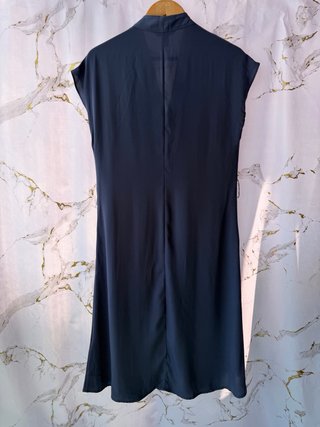Vestido camisero fluido azul talla S