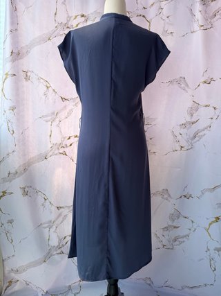 Vestido camisero fluido azul talla S