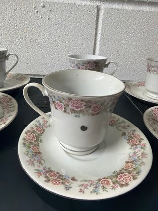 Juego de tazas y platos de porcelana china antigua