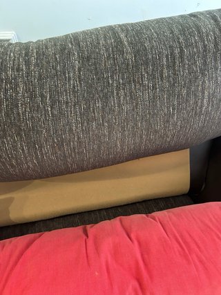 Sofá modular marrón y rojo