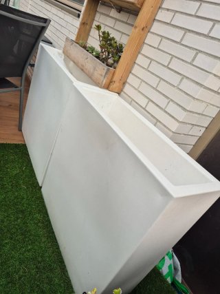 2 x Jardinera Macetero Poliestireno Blanco