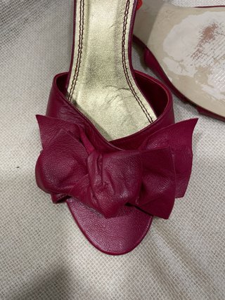 Sandalias Zara Moradas Talla 39 con Lazo