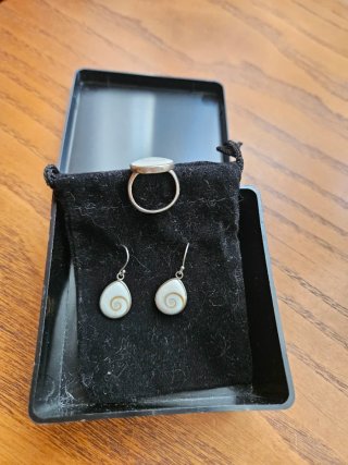 Conjunto Anillo y Pendientes Piedra Sta. Lucía