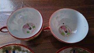 Coppia Tazze da Tè Giapponesi Porcellana vintage