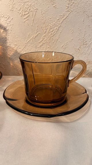 Conjunto 6 Tazas desayuno Duralex Ondas Marrón